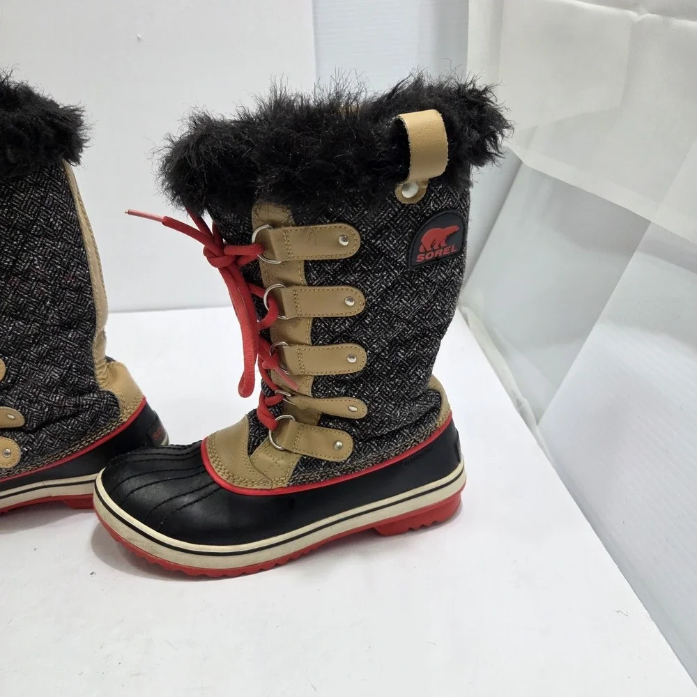 Sorel Tofino‎ Herringbone Boots Waterproof Fur Top Size 7.5 Gorpcore Winter Snow
